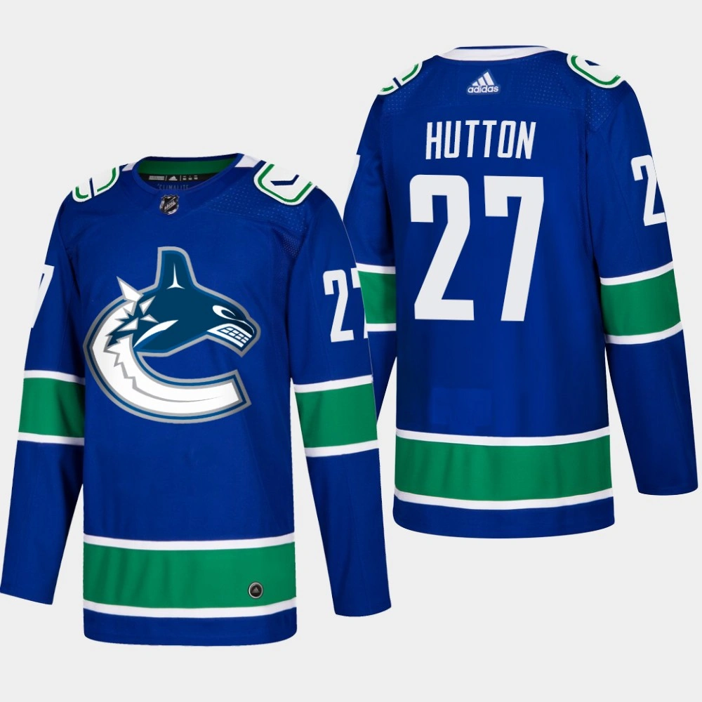 Women's Vancouver Canucks Ben Hutton #27 Home Blue Authentic Player Jersey Women's Vancouver Canucks Ben Hutton #27 Home Blue Authentic Player Jersey