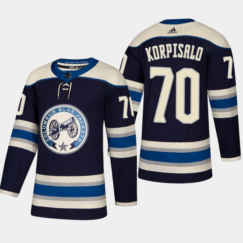 Columbus Blue Jackets Joonas Korpisalo #70 2018-19 Navy Authentic Third Alternate Jersey