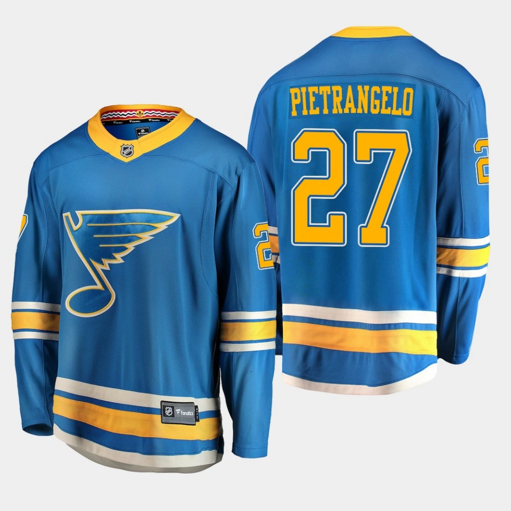 Youth St. Louis Blues Alex Pietrangelo #27 2018-19 Blue Breakaway Alternate Jersey Youth St. Louis Blues Alex Pietrangelo #27 2018-19 Blue Breakaway Alternate Jersey