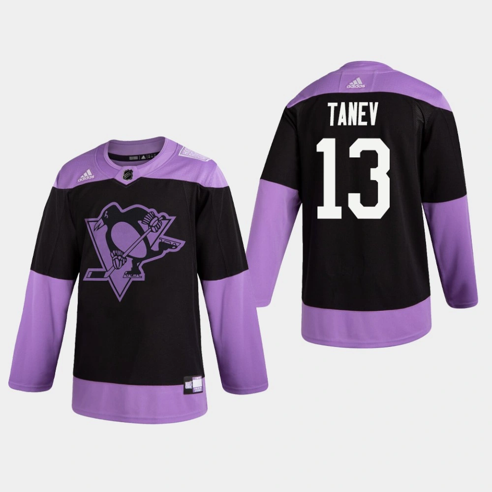 Youth Penguins Brandon Tanev #13 Hockey Fights Cancer Practice Black Jersey