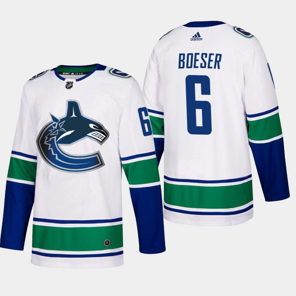Women's Vancouver Canucks Brock Boeser #6 Away White Authentic Player Jersey Women's Vancouver Canucks Brock Boeser #6 Away White Authentic Player Jersey