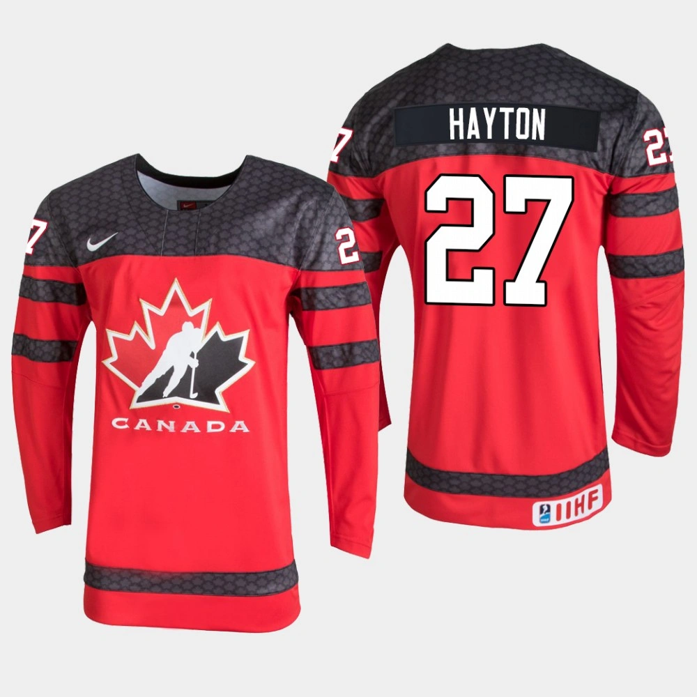 Women's Canada Team Barrett Hayton #27 2020 IIHF World Junior Championship Red Jersey