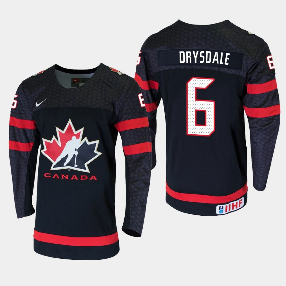 Men's Canada Team Jamie Drysdale #6 2020 IIHF World Junior Championship Black Jersey