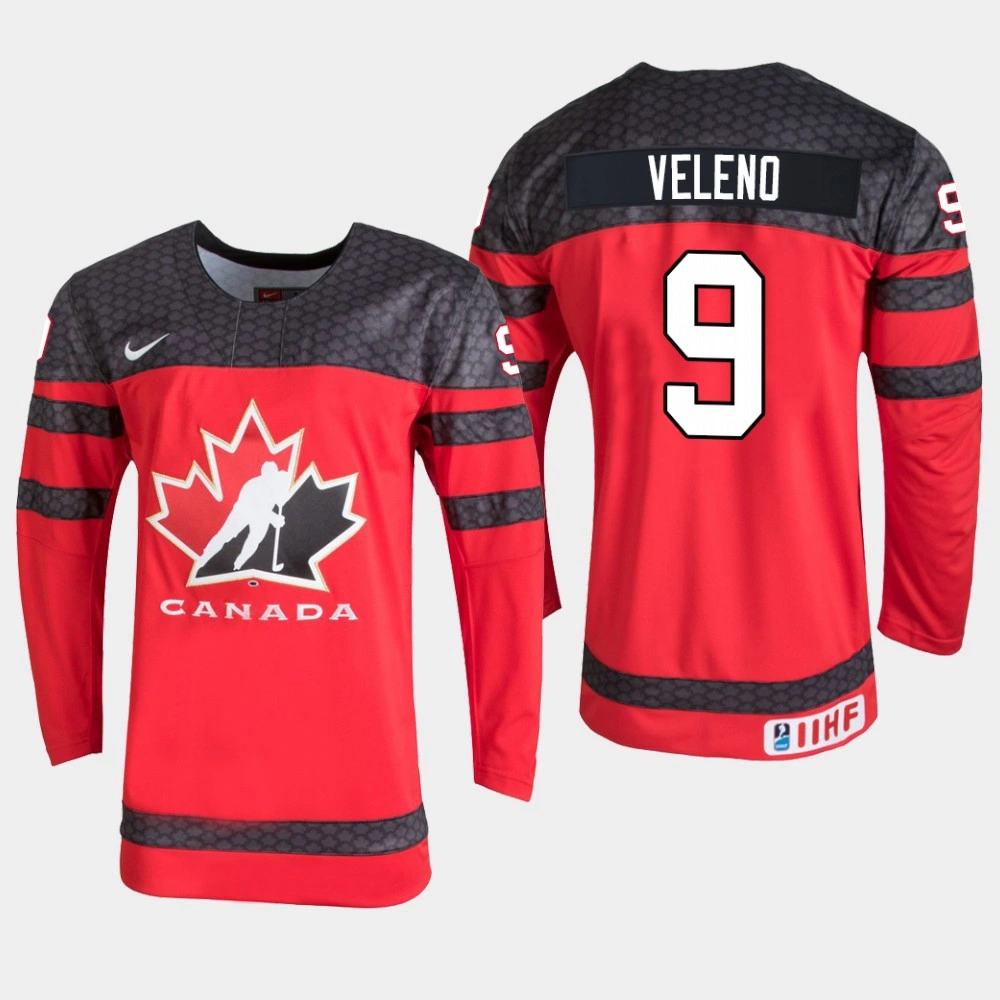 Women's Canada Team Joe Veleno #9 2020 IIHF World Junior Championship Red Jersey
