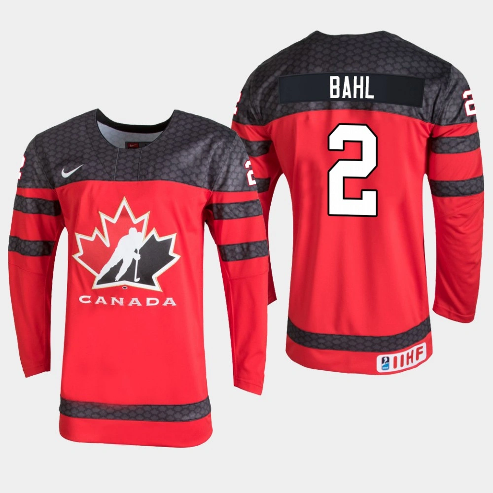 Men's Canada Team Kevin Bahl #2 2020 IIHF World Junior Championship Red Jersey