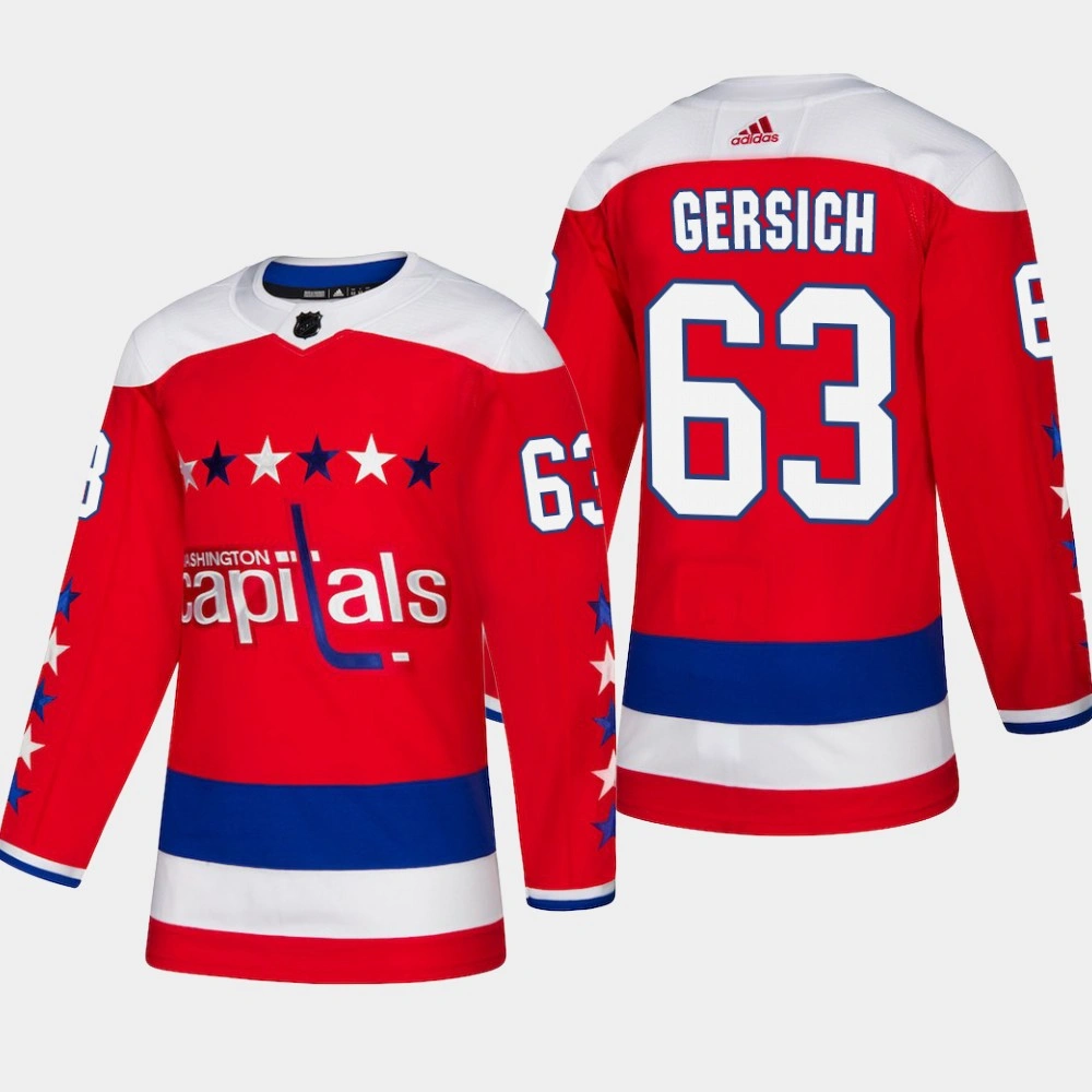 Washington Capitals Shane Gersich #63 2018-19 Red Authentic Third Alternate Jersey