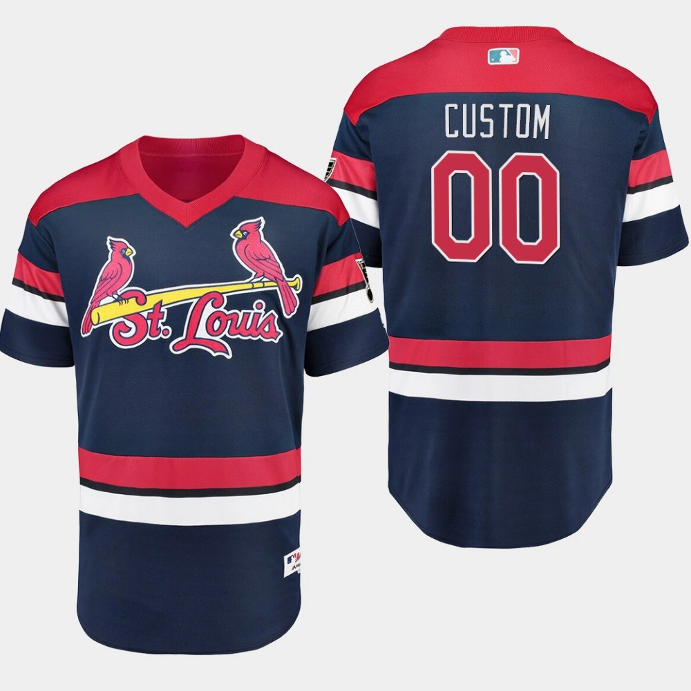 Women's Majestic # 00 Custom 2019 St. Louis Blues Crossover Flex Base Jersey Navy