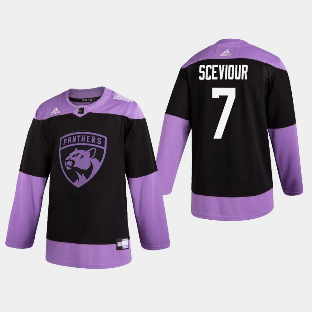 Panthers Colton Sceviour #7 Hockey Fights Cancer Practice Black Jersey