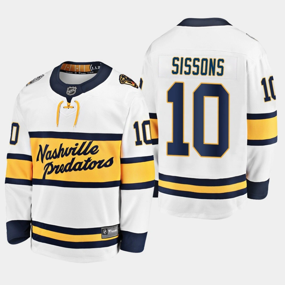 Predators Colton Sissons #10 White 2020 Winter Classic Breakaway Player Jersey