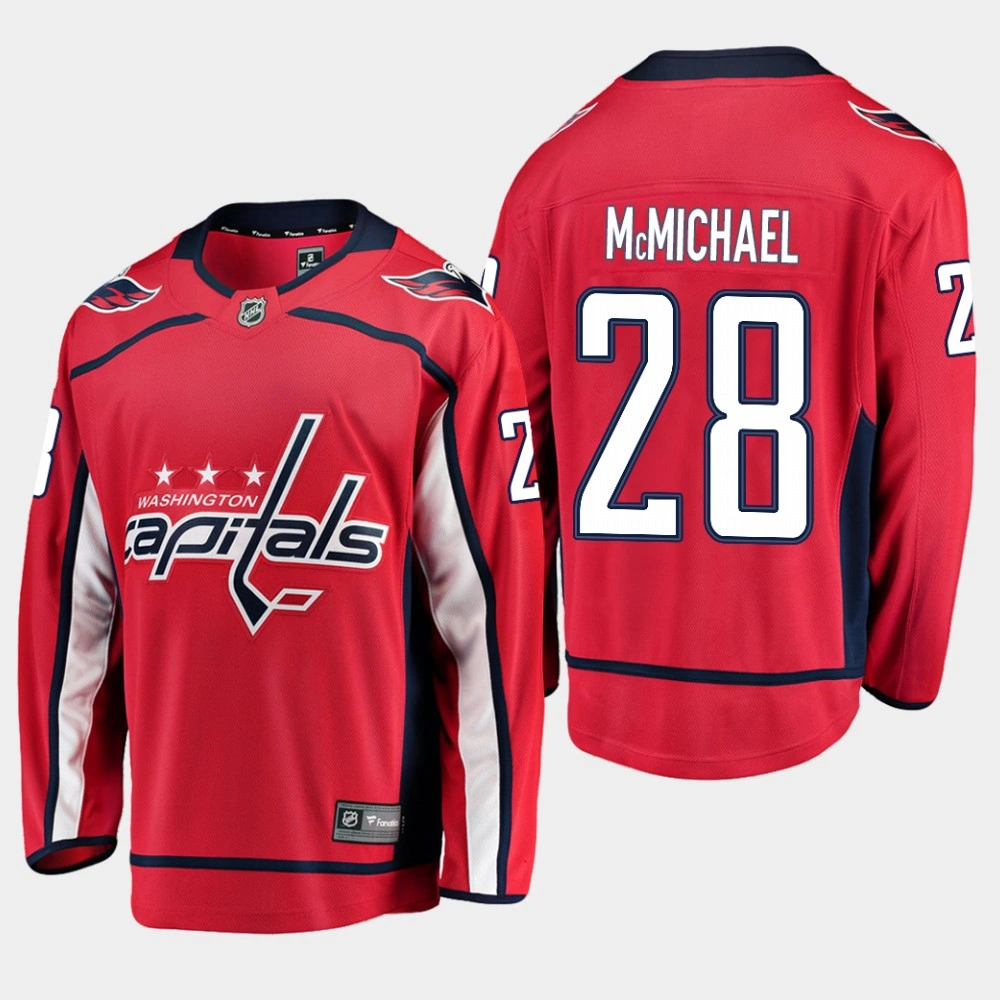 Capitals Connor McMichael #28 Red Home 2019 NHL Draft Player Jersey Capitals Connor McMichael #28 Red Home 2019 NHL Draft Player Jersey