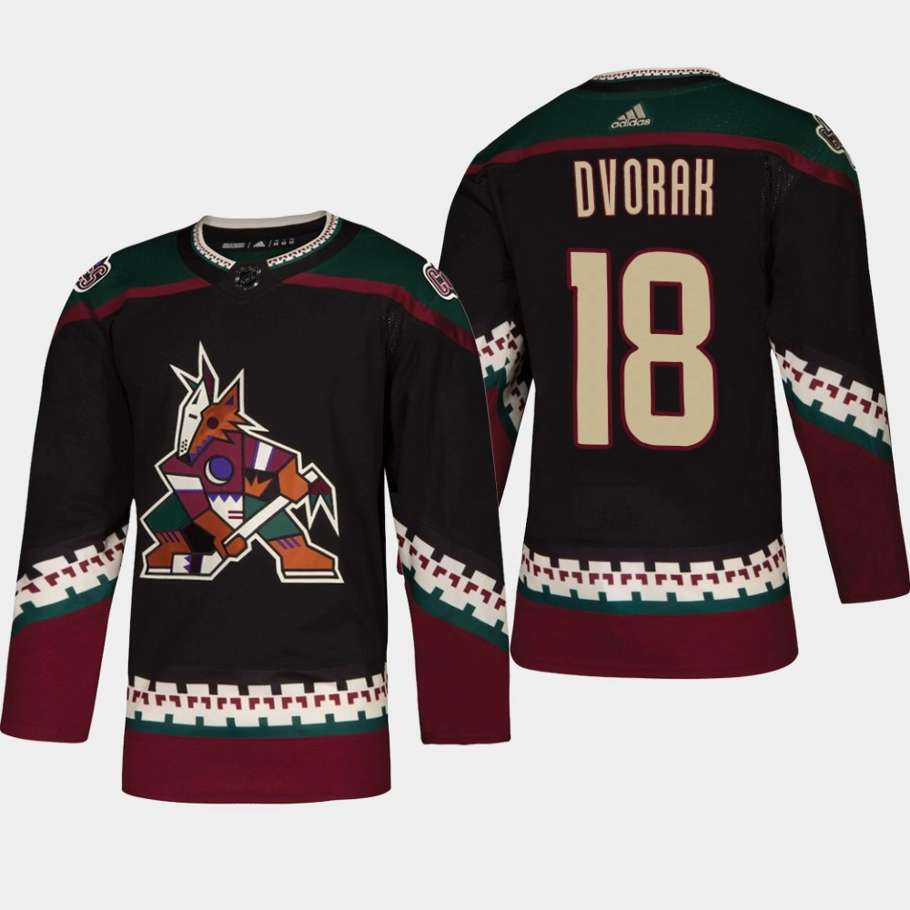 Women's Arizona Coyotes Christian Dvorak #18 2018 Black Throwback Authentic Alternate Jersey Women's Arizona Coyotes Christian Dvorak #18 2018 Black Throwback Authentic Alternate Jersey