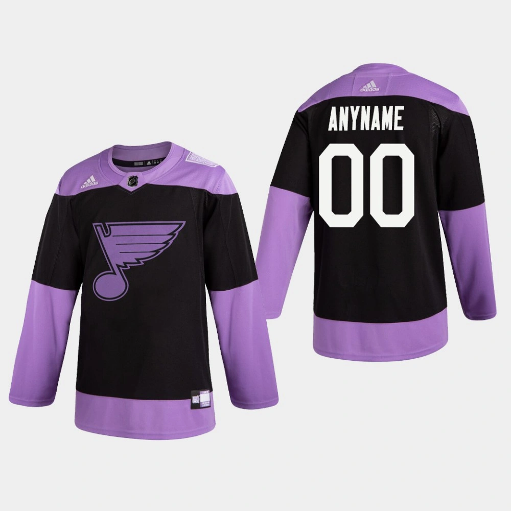 Blues Custom #00 Hockey Fights Cancer Practice Black Jersey Blues Custom #00 Hockey Fights Cancer Practice Black Jersey