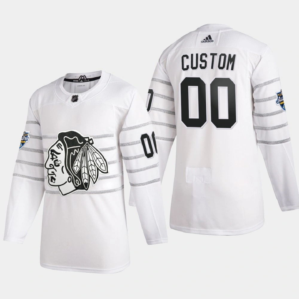 Men's Chicago Blackhawks Custom #00 2020 NHL All-Star Game White Authentic Jersey