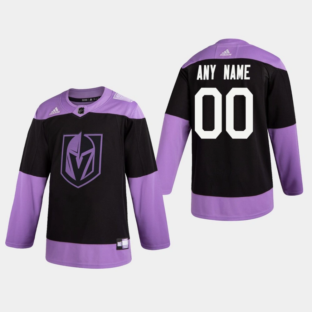 Golden Knights Custom #00 Hockey Fights Cancer Practice Black Jersey Golden Knights Custom #00 Hockey Fights Cancer Practice Black Jersey