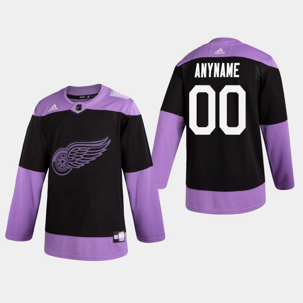 Red Wings Custom #00 Hockey Fights Cancer Practice Black Jersey Red Wings Custom #00 Hockey Fights Cancer Practice Black Jersey