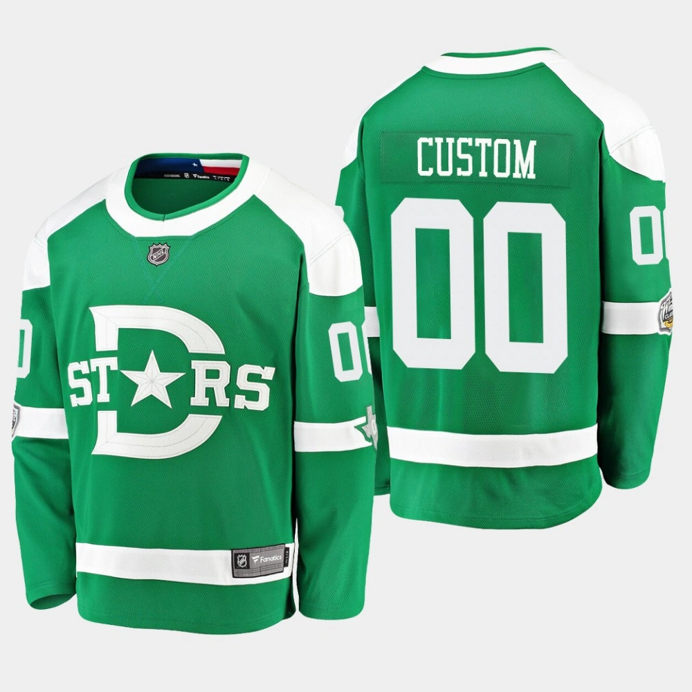 Women's Stars Custom #00 Green 2020 Winter Classic Breakaway Player Jersey Women's Stars Custom #00 Green 2020 Winter Classic Breakaway Player Jersey