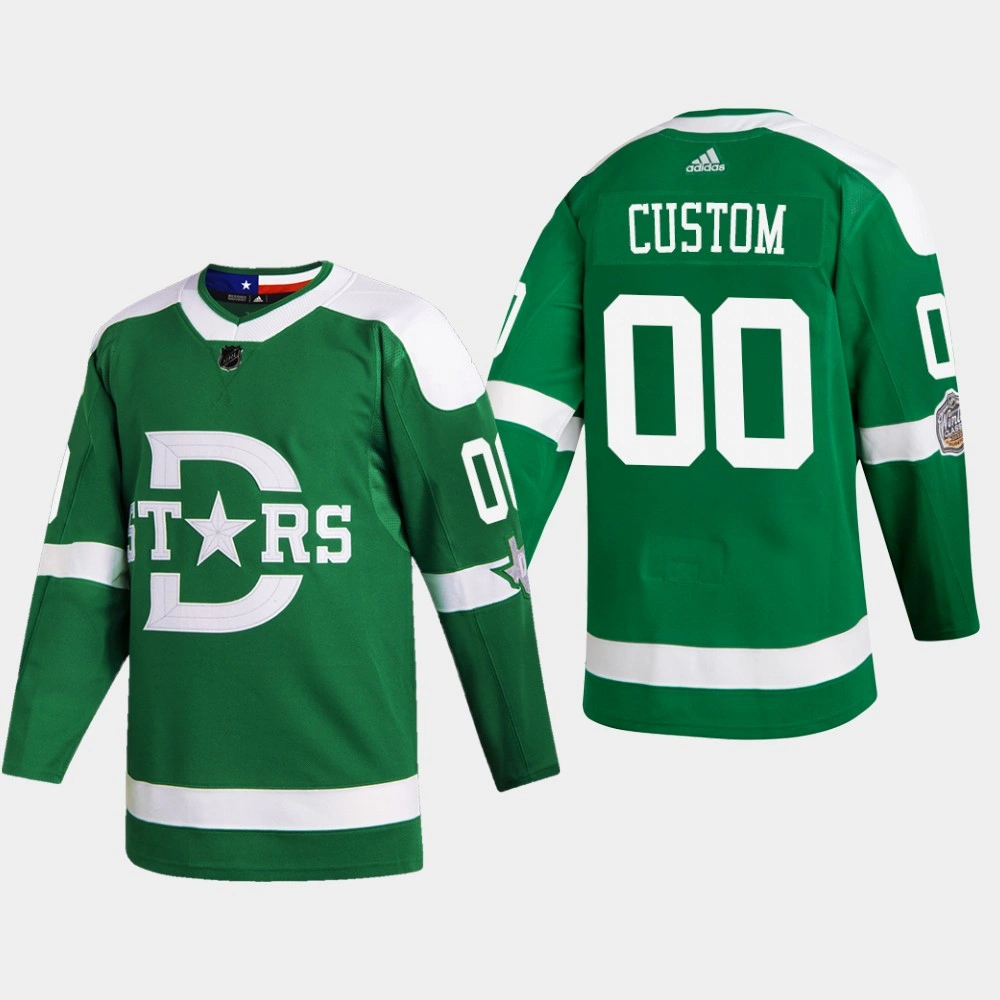 Women's Dallas Texans Custom #00 Green 2020 Winter Classic Retro Jersey Women's Dallas Texans Custom #00 Green 2020 Winter Classic Retro Jersey
