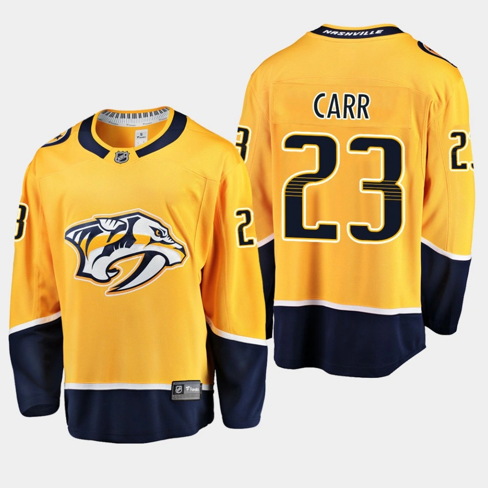 Men's Nashville Predators Daniel Carr #23 Gold Home Breakaway Player Jersey