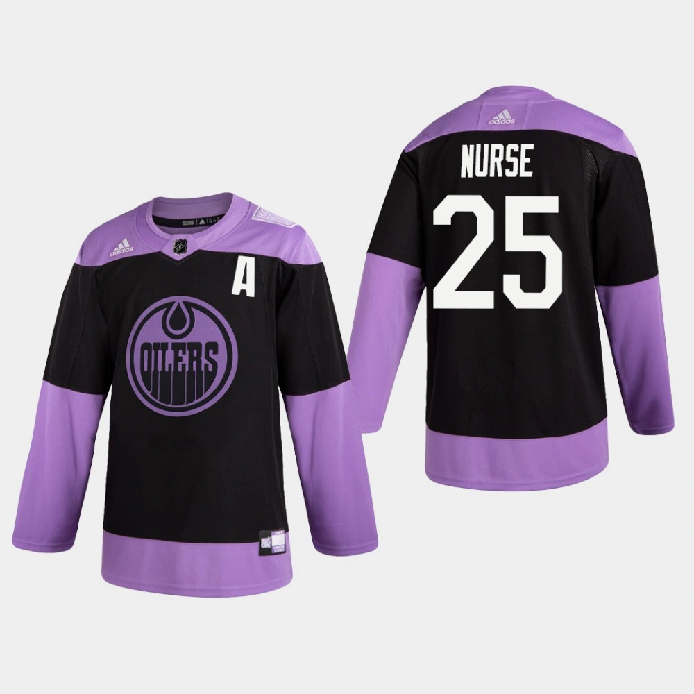 Youth Oilers Darnell Nurse #25 Hockey Fights Cancer Practice Black Jersey Youth Oilers Darnell Nurse #25 Hockey Fights Cancer Practice Black Jersey