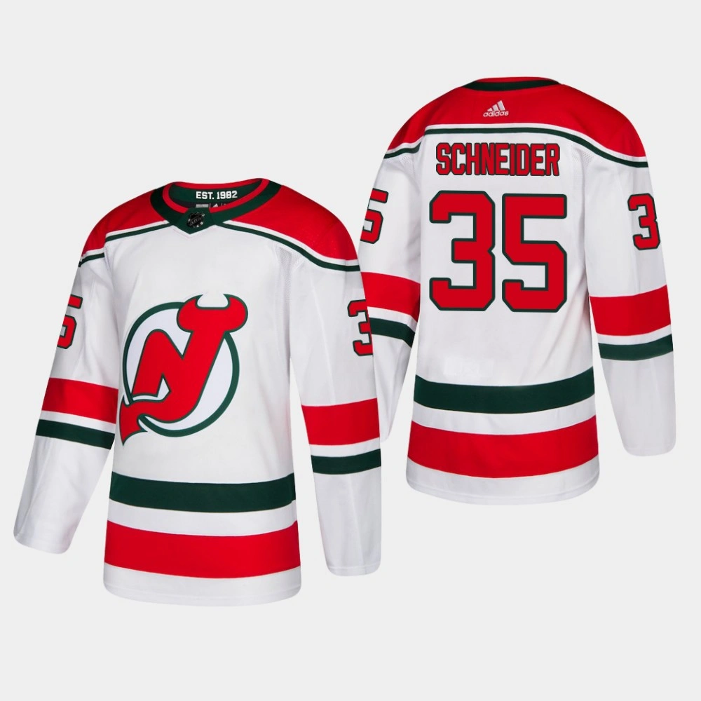 Women's Men's New Jersey Devils Cory Schneider 2019 Adidas Authentic Player White Alternate Jersey