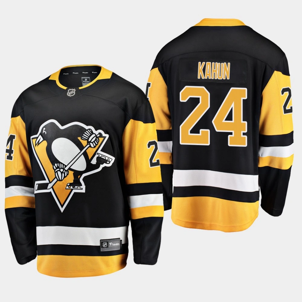 Youth Pittsburgh Penguins Dominik Kahun #24 Home Black Breakaway Player Jersey