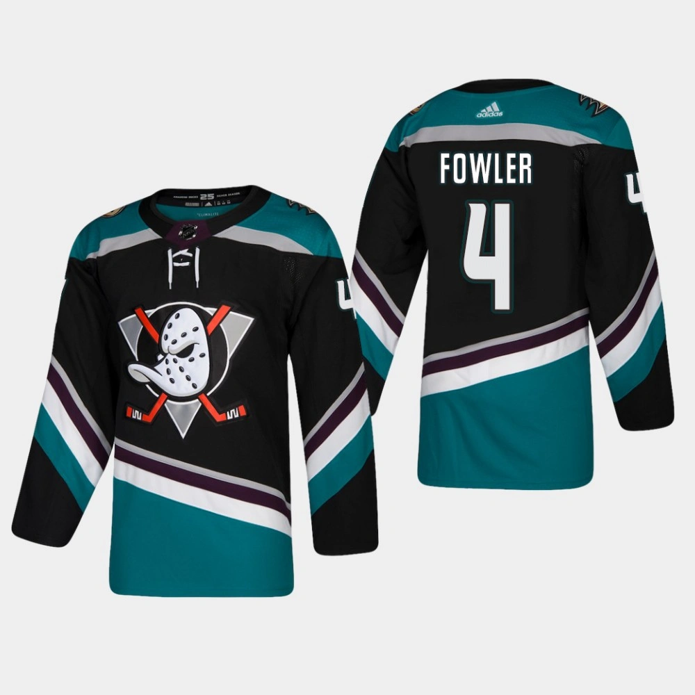 Youth Anaheim Ducks Cam Fowler #4 2018-19 Black 25th Anniversary Adidas Authentic Alternate Jersey