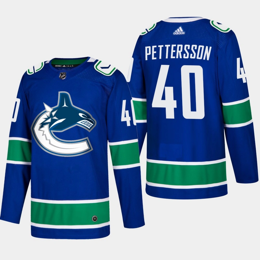 Men's Vancouver Canucks Elias Pettersson #40 Home Blue Authentic Player Jersey