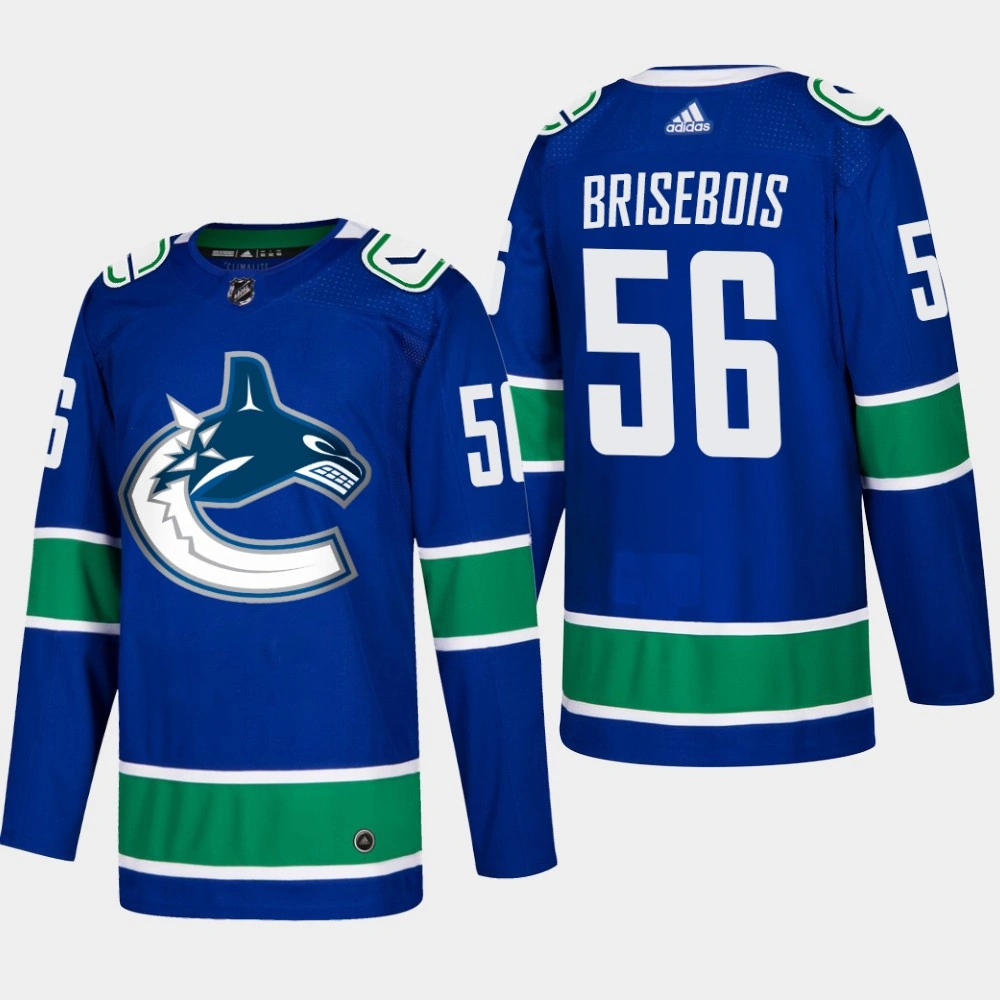 Men's Vancouver Canucks Guillaume Brisebois #56 Home Blue Authentic Player Jersey