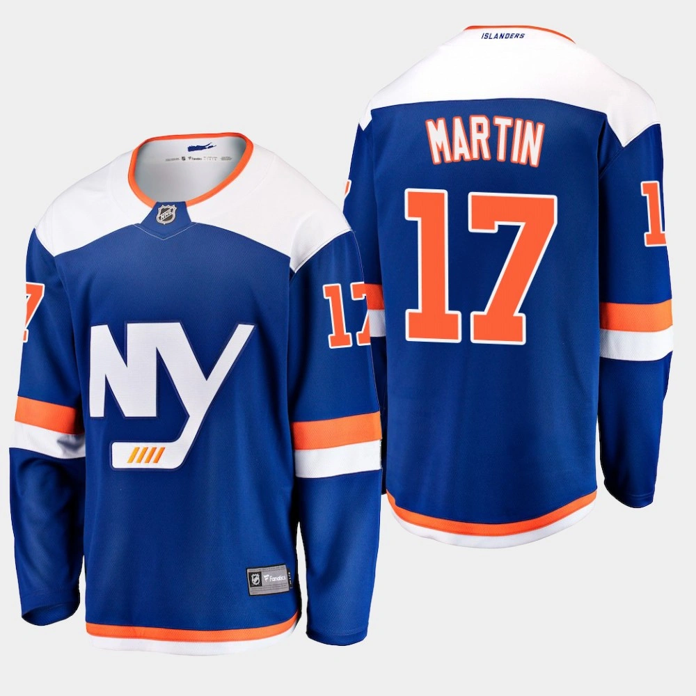 New York Islanders Matt Martin #17 2018-19 Blue Breakaway Alternate Jersey