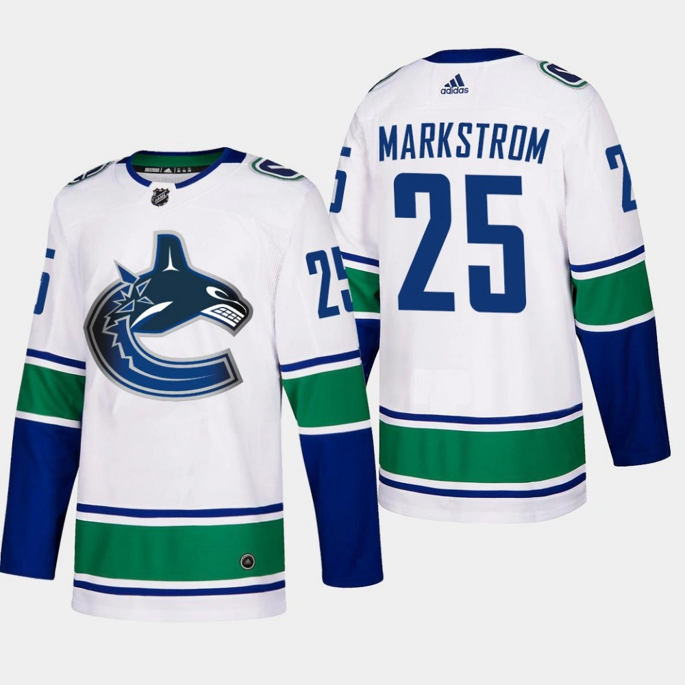 Men's Vancouver Canucks Jacob Markstrom #25 Away White Authentic Player Jersey
