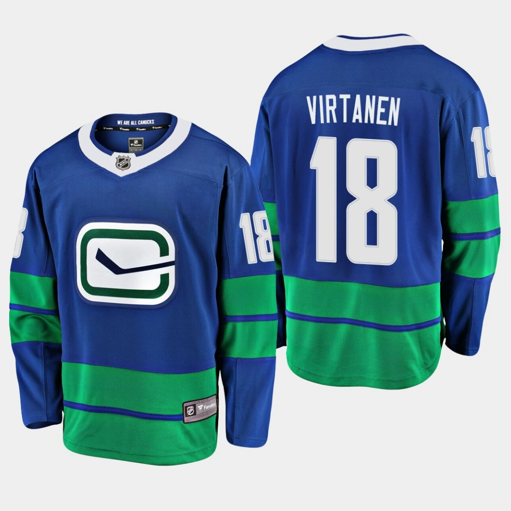 Men's Vancouver Canucks Jake Virtanen 2019-20 Alternate Premier Breakaway Player Royal Jersey
