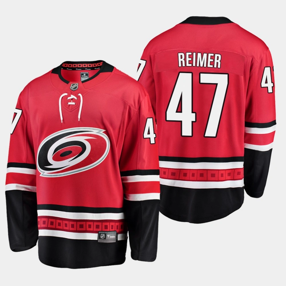 Men's Carolina Hurricanes James Reimer #47 Home Red Breakaway Player Jersey