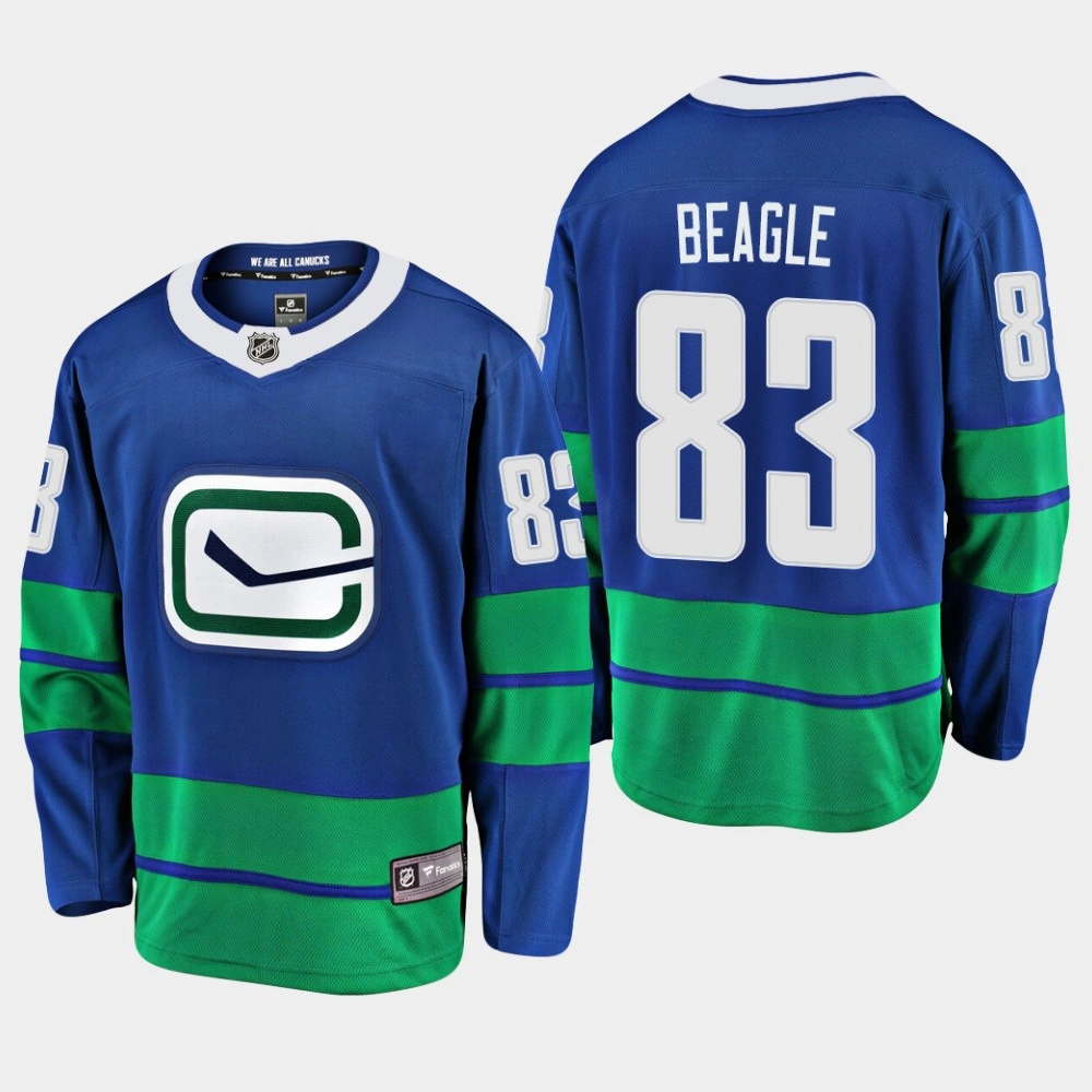 Men's Jay Beagle #83 Vancouver Canucks 2019-20 Alternate Breakaway Player Royal Premier Jersey