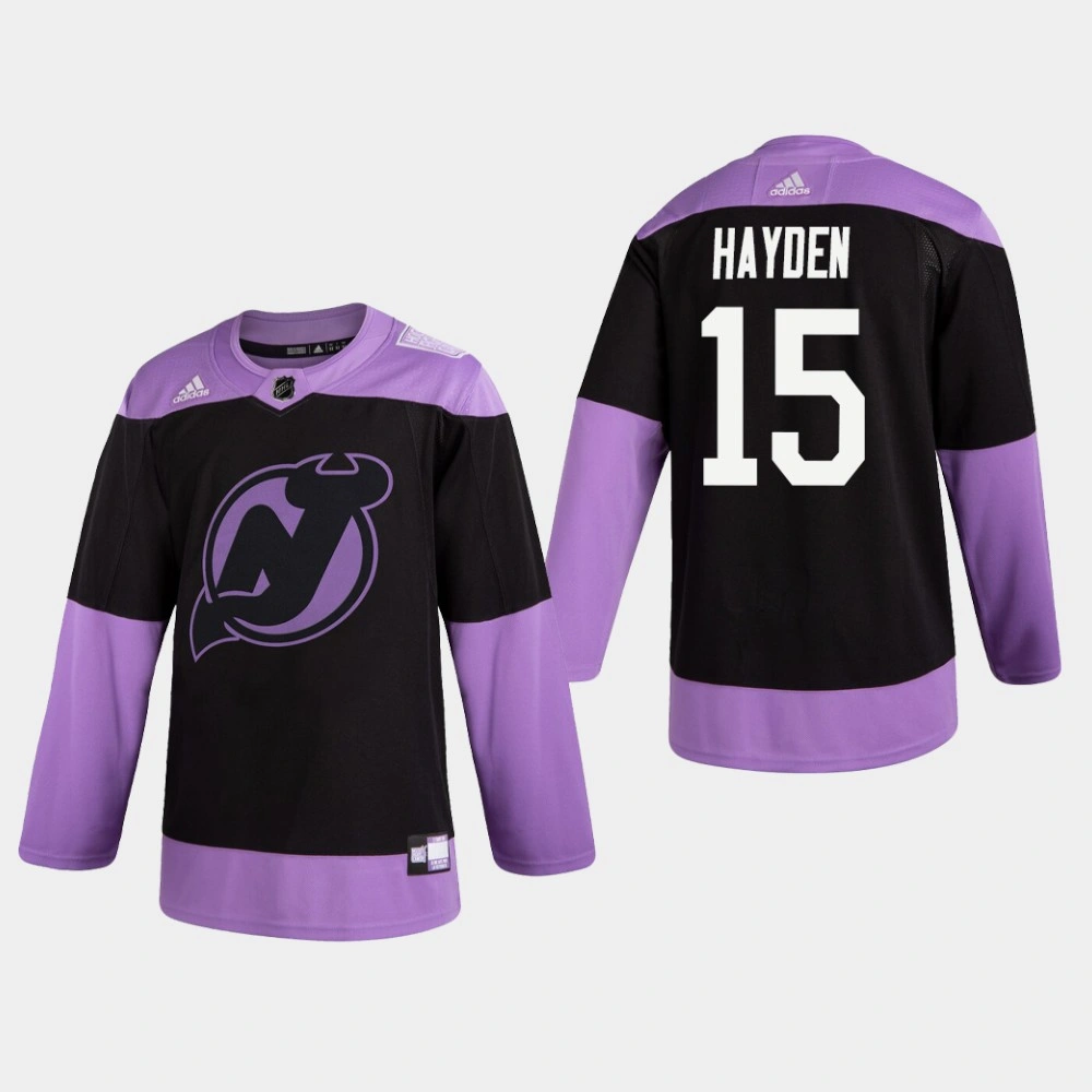 Women's Devils John Hayden #15 Hockey Fights Cancer Practice Black Jersey Women's Devils John Hayden #15 Hockey Fights Cancer Practice Black Jersey