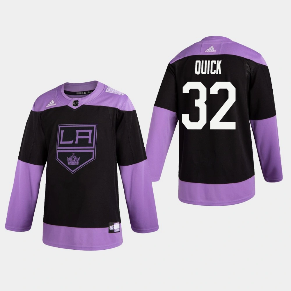 Women's Kings Jonathan Quick #32 Hockey Fights Cancer Practice Black Jersey