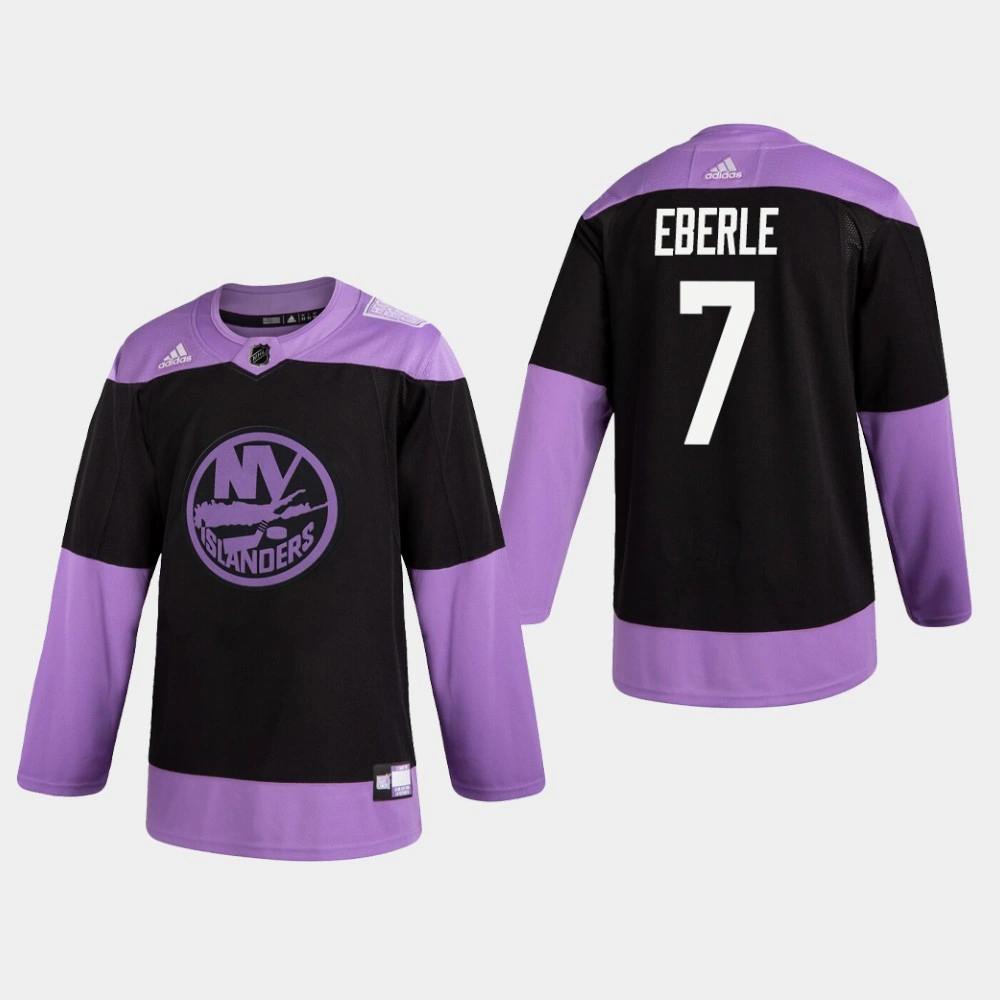 Women's Islanders Jordan Eberle #7 Hockey Fights Cancer Practice Black Jersey