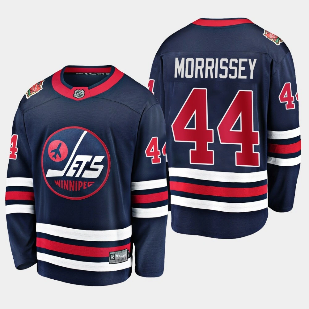 Men's Jets Josh Morrissey #44 Navy 2019 Heritage Classic Breakaway Player Jersey Men's Jets Josh Morrissey #44 Navy 2019 Heritage Classic Breakaway Player Jersey