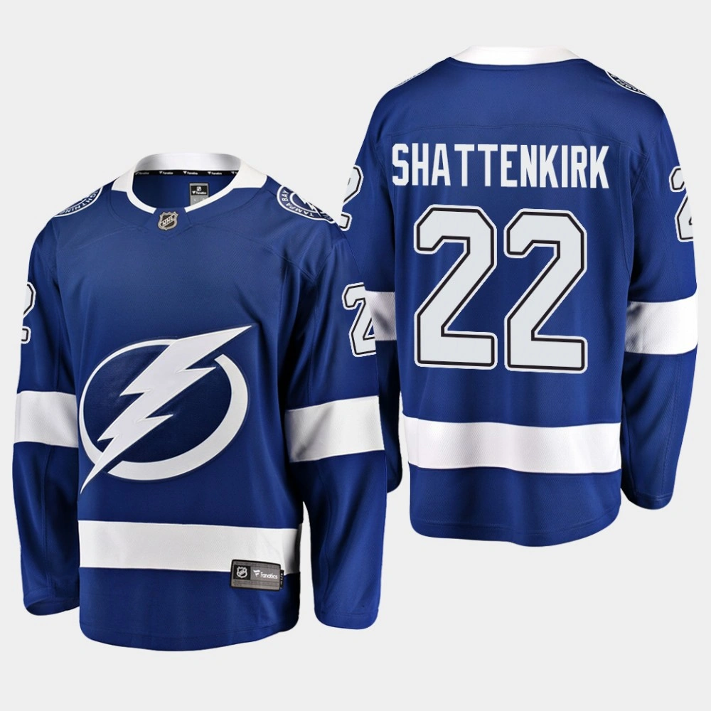 Men's Tampa Bay Lightning Kevin Shattenkirk #22 Home Blue Breakaway Player Jersey Men's Tampa Bay Lightning Kevin Shattenkirk #22 Home Blue Breakaway Player Jersey