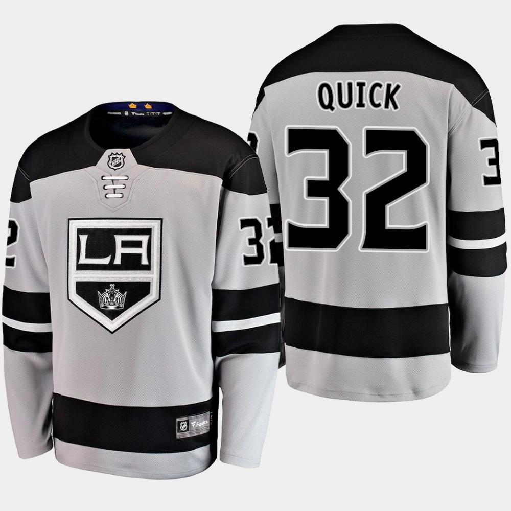 Men's Jonathan Quick Los Angeles Kings 2019 Gray Alternate Breakaway Player Jersey Men's Jonathan Quick Los Angeles Kings 2019 Gray Alternate Breakaway Player Jersey
