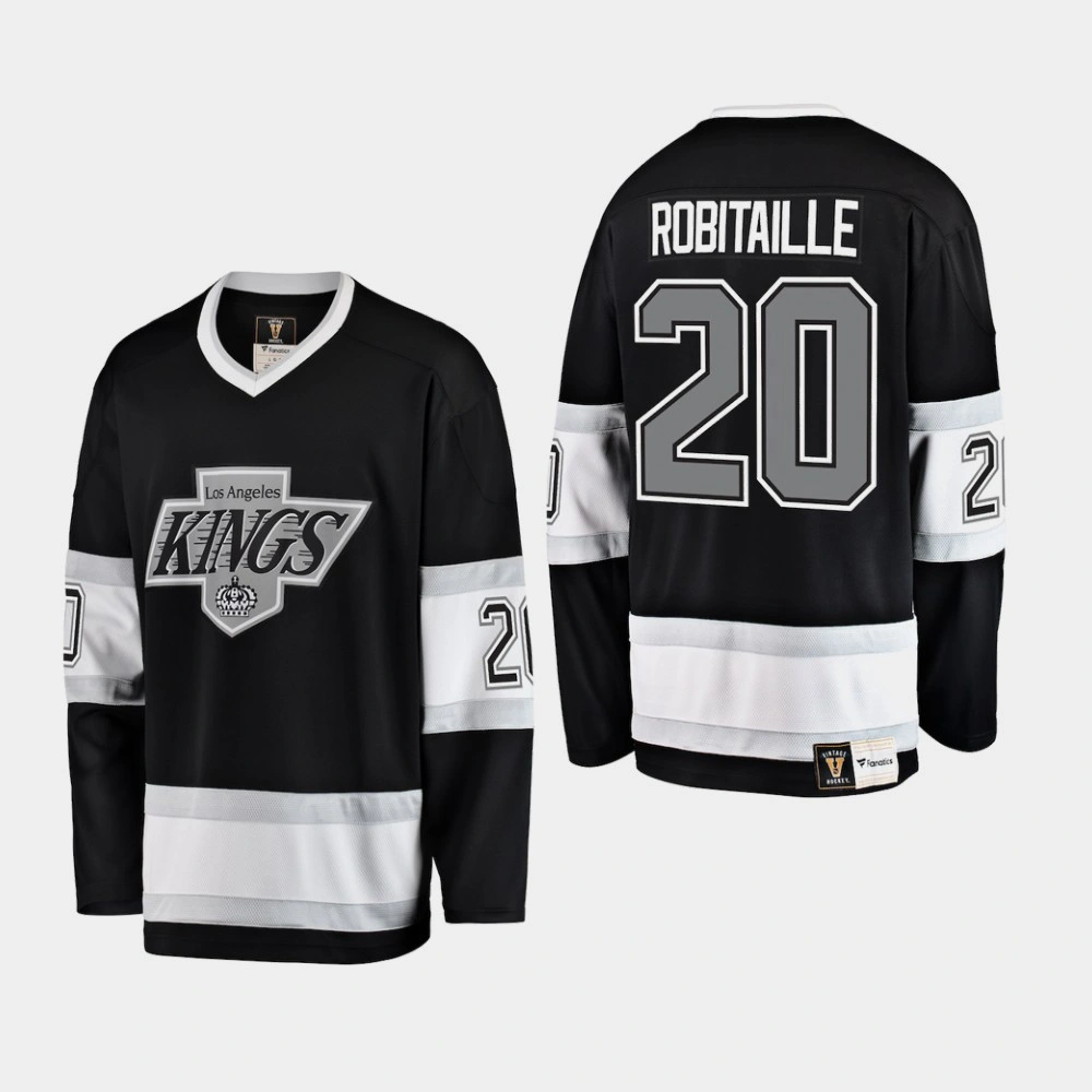 Women's Men's Los Angeles Kings Luc Robitaille #20 Black Premier Breakaway Heritage Jersey