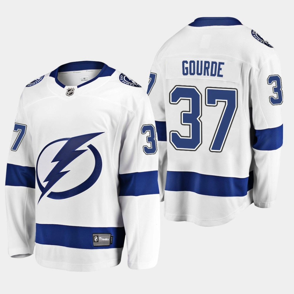 Women's Tampa Bay Lightning Yanni Gourde Breakaway Player White Away Jersey