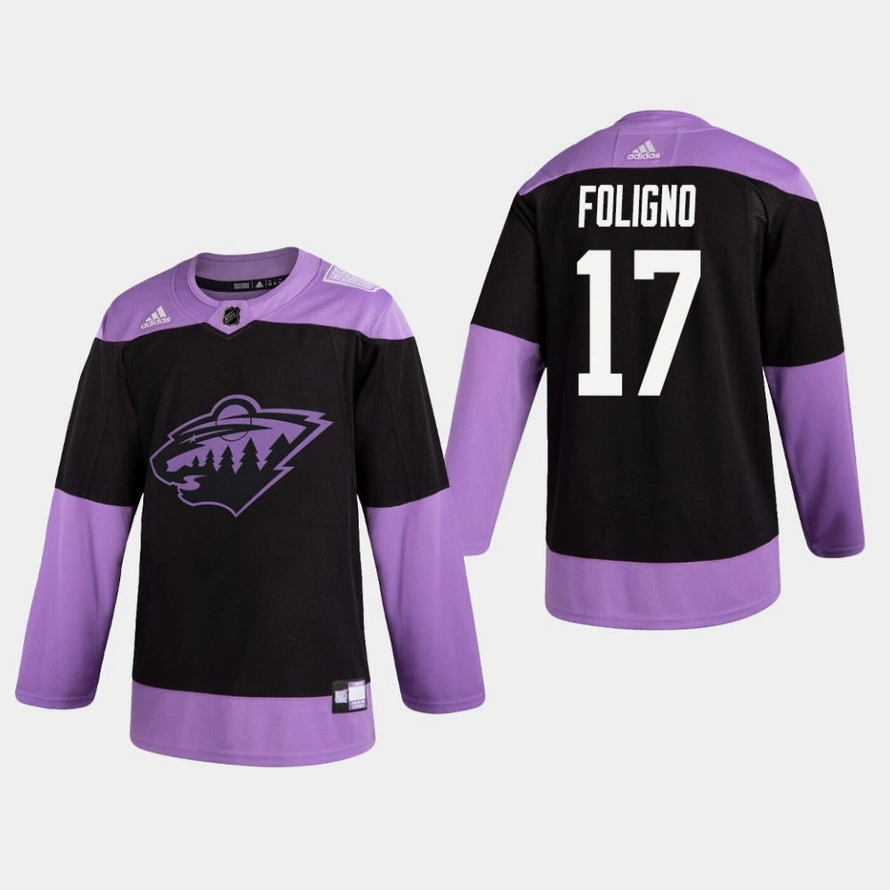 Wild Marcus Foligno #17 Hockey Fights Cancer Practice Black Jersey Wild Marcus Foligno #17 Hockey Fights Cancer Practice Black Jersey