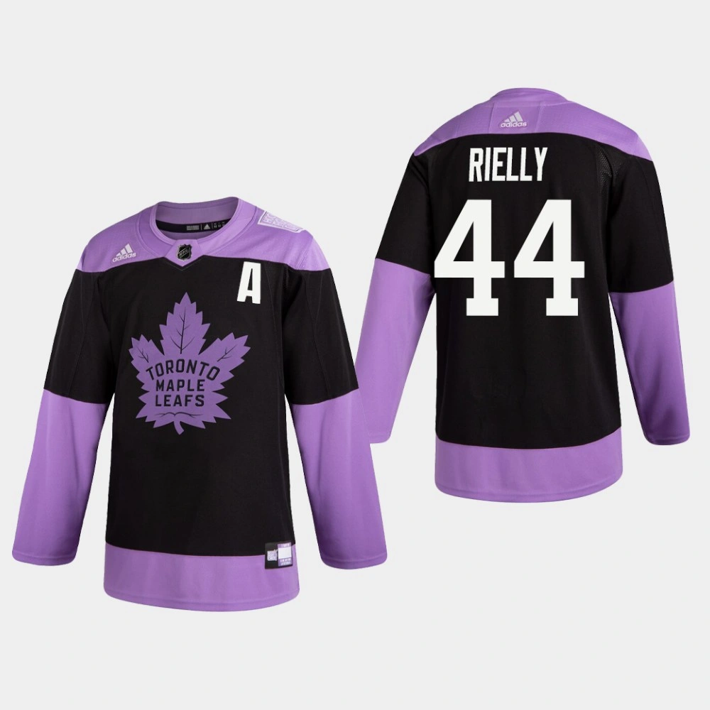 Maple Leafs Morgan Rielly #44 Hockey Fights Cancer Practice Black Jersey