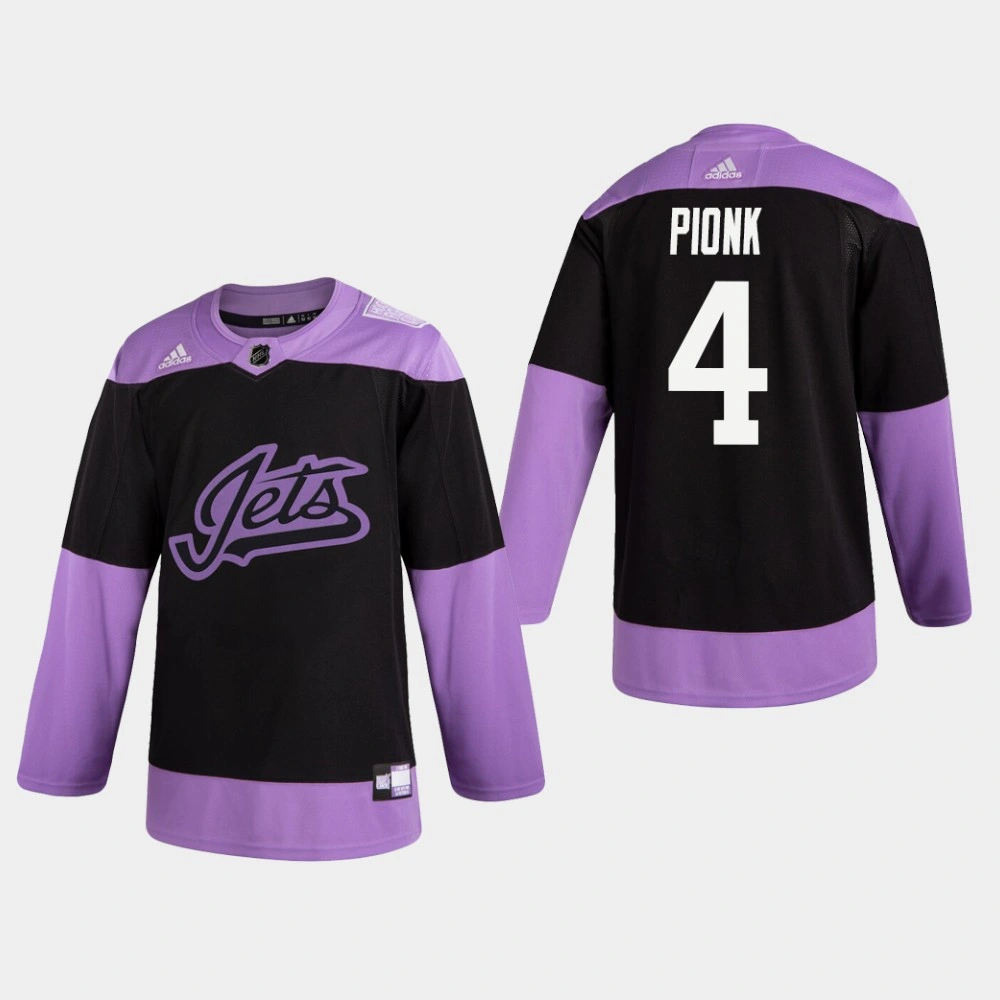 Jets Neal Pionk #4 Hockey Fights Cancer Practice Black Jersey Jets Neal Pionk #4 Hockey Fights Cancer Practice Black Jersey