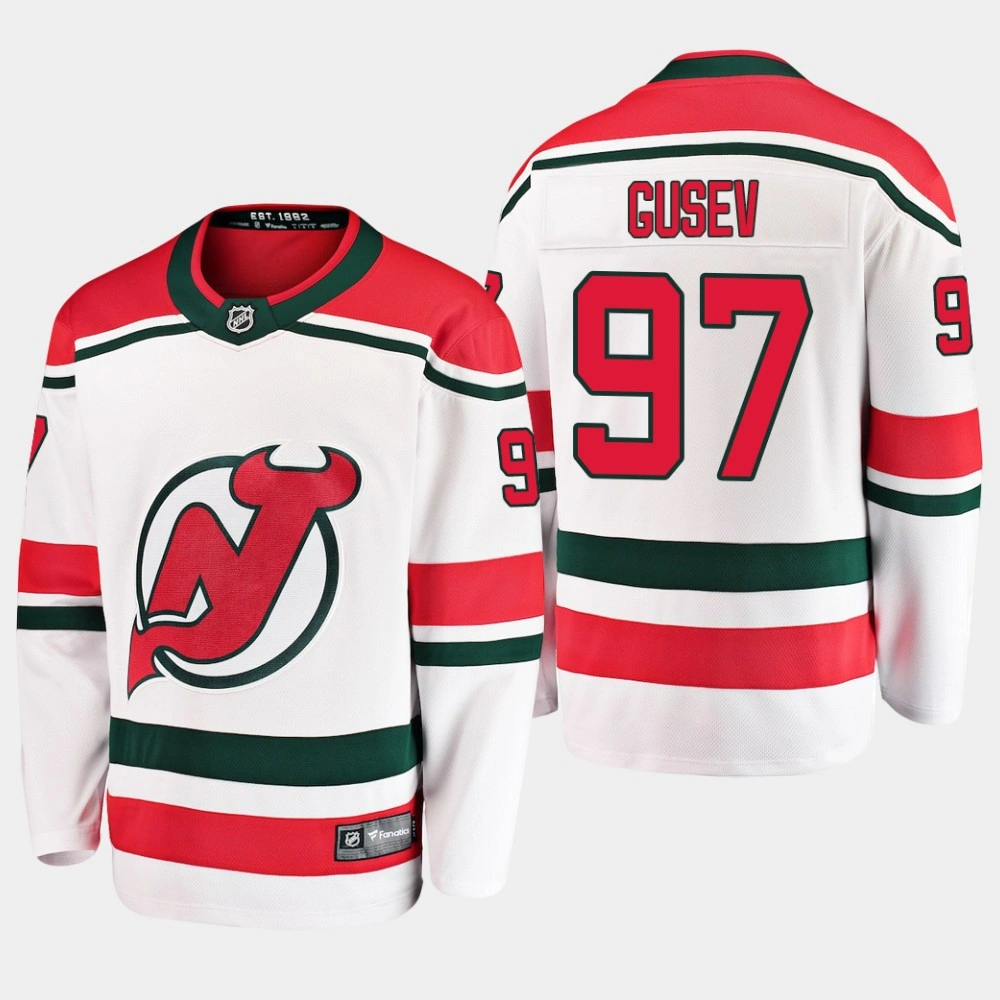 Men's New Jersey Devils Nikita Gusev #97 White Alternate Breakaway Player Jersey