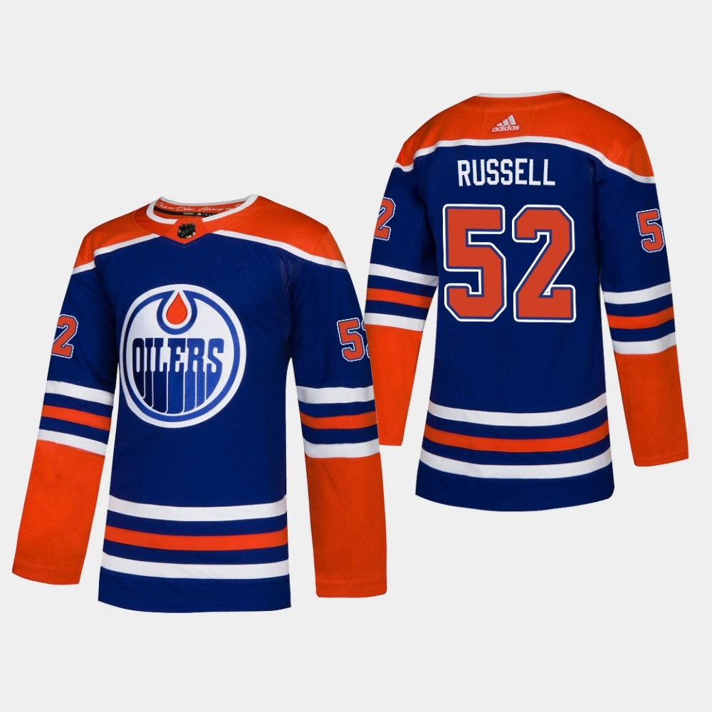 Patrick Russell Edmonton Oilers 2019 Men's Royal Adidas Authentic Player Alternate Jersey