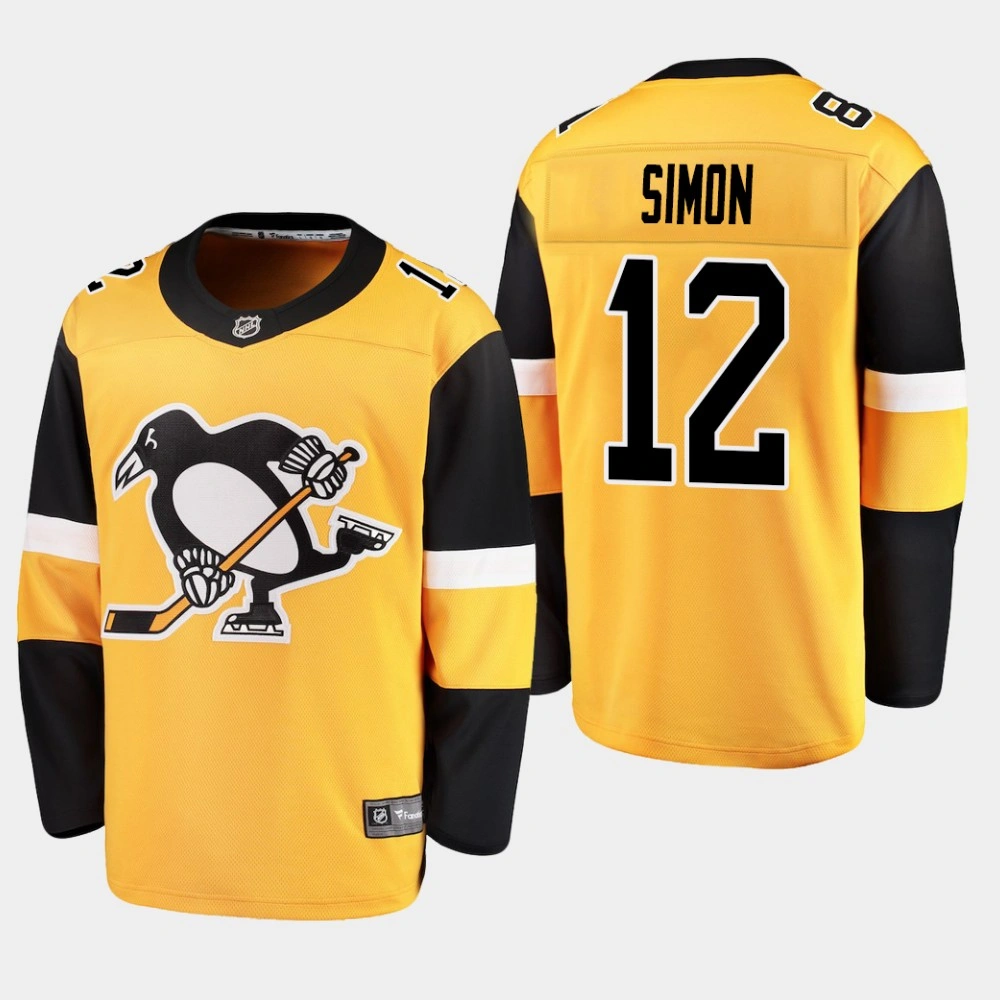 Men's Pittsburgh Penguins Dominik Simon 2019 Breakaway Player Gold Alternate Jersey