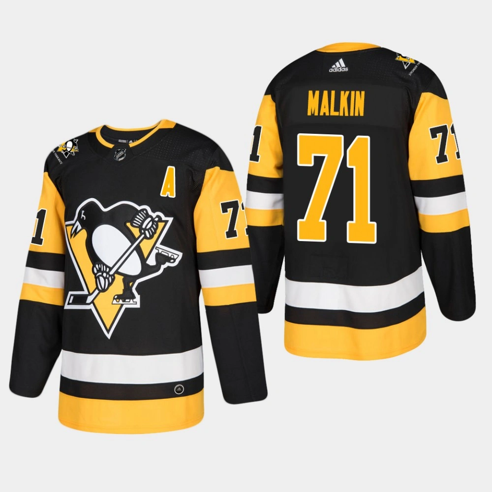 Women's Pittsburgh Penguins Evgeni Malkin #71 2018-19 Black Adidas Authentic STRONGER THAN HATE Home Jersey Women's Pittsburgh Penguins Evgeni Malkin #71 2018-19 Black Adidas Authentic STRONGER THAN HATE Home Jersey