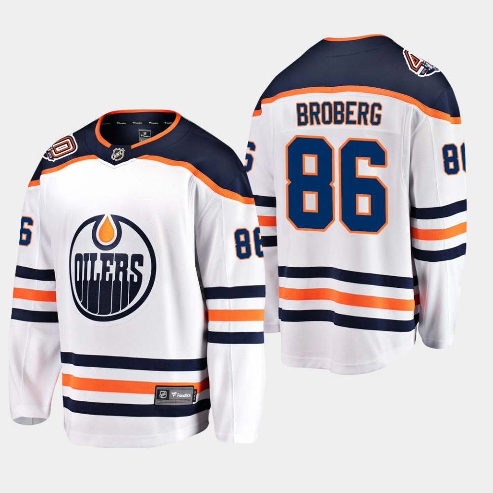 Oilers Philip Broberg #86 Away 2019 NHL Draft Player Jersey - White Oilers Philip Broberg #86 Away 2019 NHL Draft Player Jersey - White