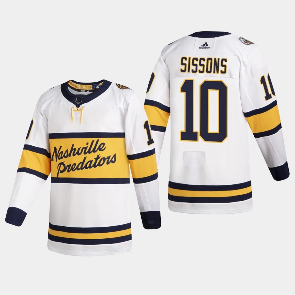Youth Predators Colton Sissons #10 White 2020 Winter Classic Authentic Jersey